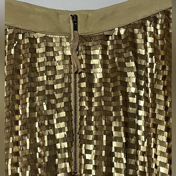 Maeve Matte Gold Sequin MIDI Skirt - Picture 3 of 9